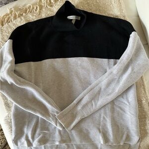 Victoria's Secret Black and Light Gray Turtleneck Sweater
